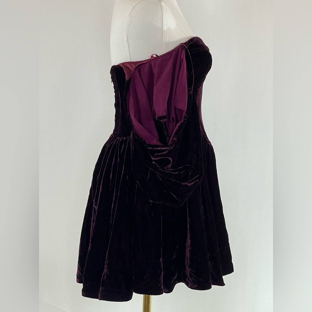 Bardot Velour Corset Mini Dress, S - Picture 6 of 10